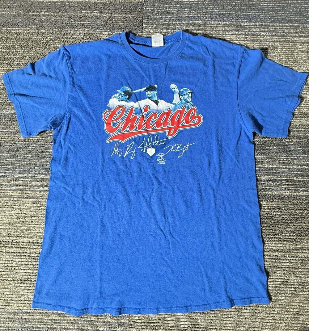 Delta Pro Weight Chicago Cubs T-Shirt Size Large Blue